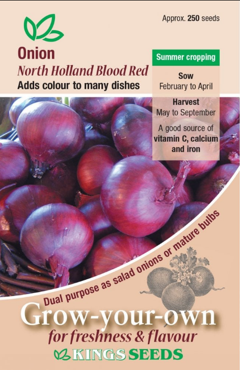 Kings Seeds Onion North Holland Red Blood 250 Seeds