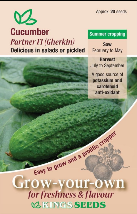 Kings Seeds Cucumber Partner F1 (Gherkin) 20 Seeds