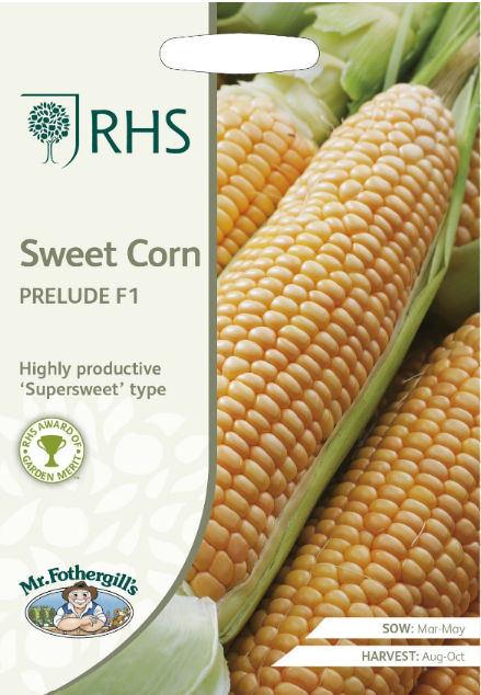 Mr Fothergills RHS Sweet Corn Prelude F1 - 35 Seeds