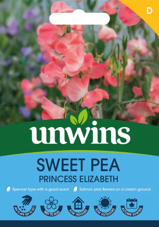 Unwins Flower Sweet Pea Princess Elizabeth - 21 Seeds