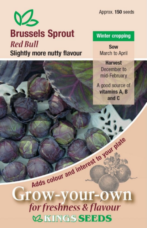 Kings Seeds Brussel Sprouts Red Bull 150 Seeds