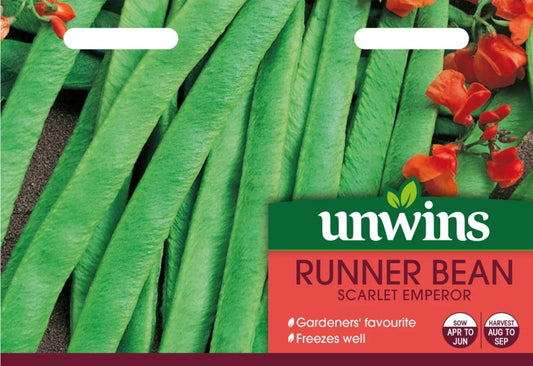 Unwins Vegetable Runner Bean Scarlet Emperor Seeds