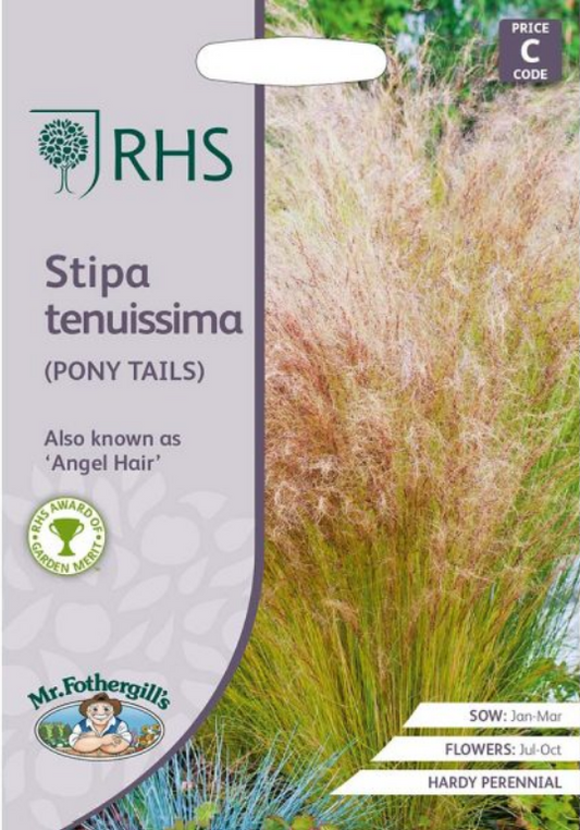Mr Fothergills RHS Flower Stipa Tenuissima Pony Tails  100 Seeds