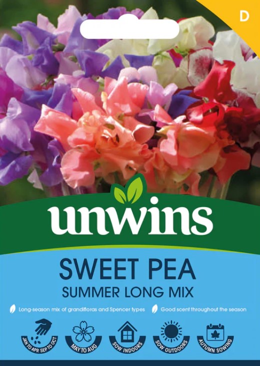 Unwins Flower Sweet Pea Summer Long Mix - 21 Seeds