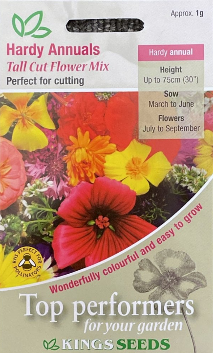 Kings Seeds Hardy Annuals Tall Cut Mix 1g Seed