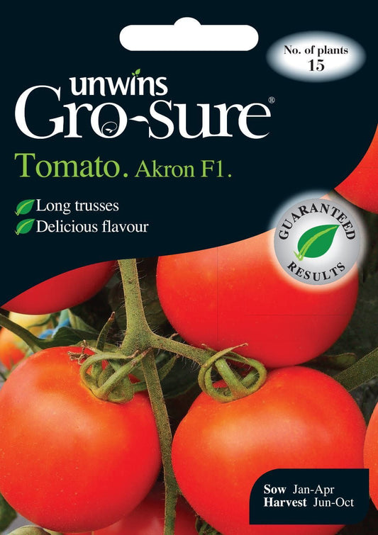 Unwins Tomato (Round) Akron F1 15 Seeds