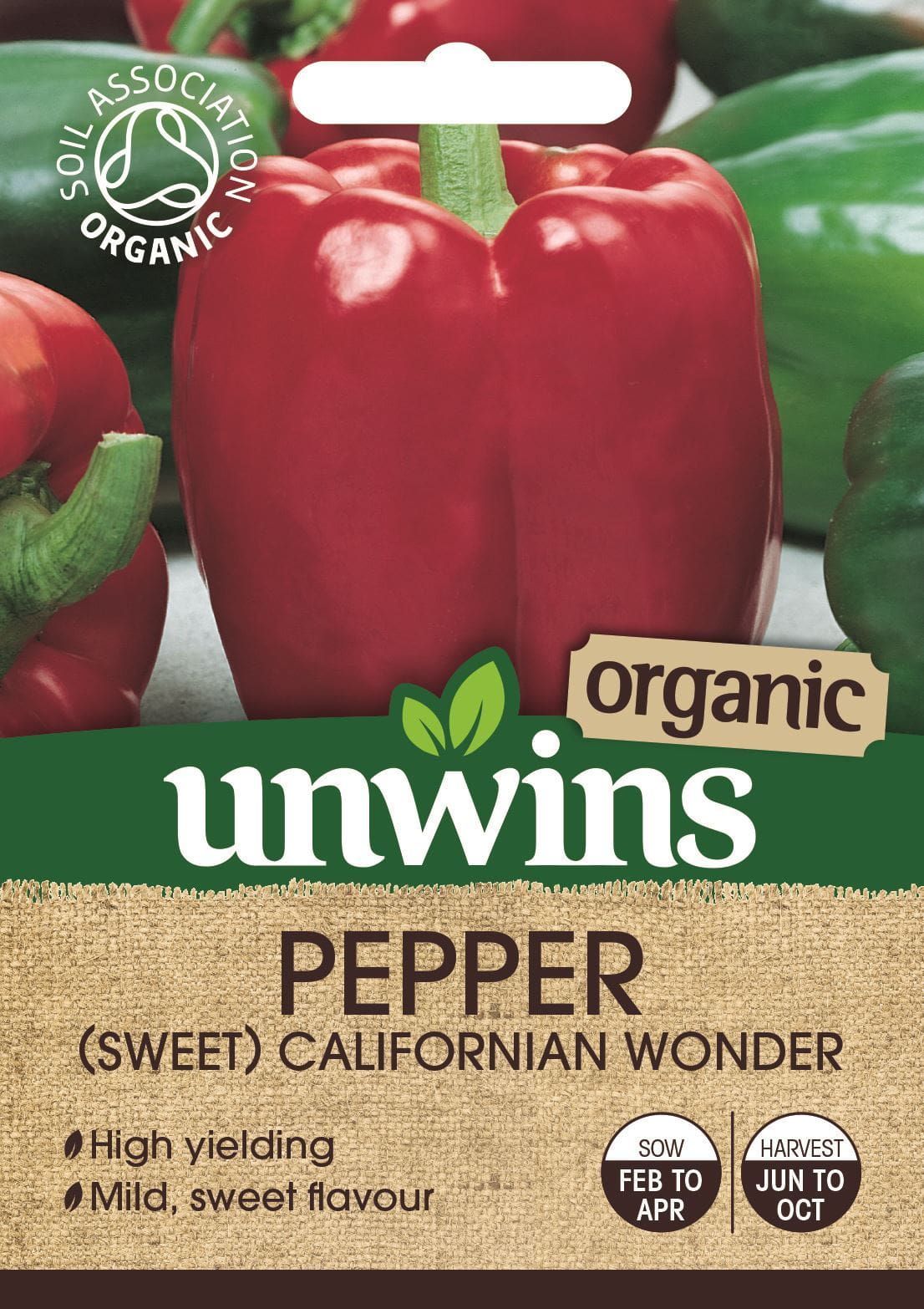 Unwins Pepper (Sweet) Californian Wonder (Organic) 25 Seeds