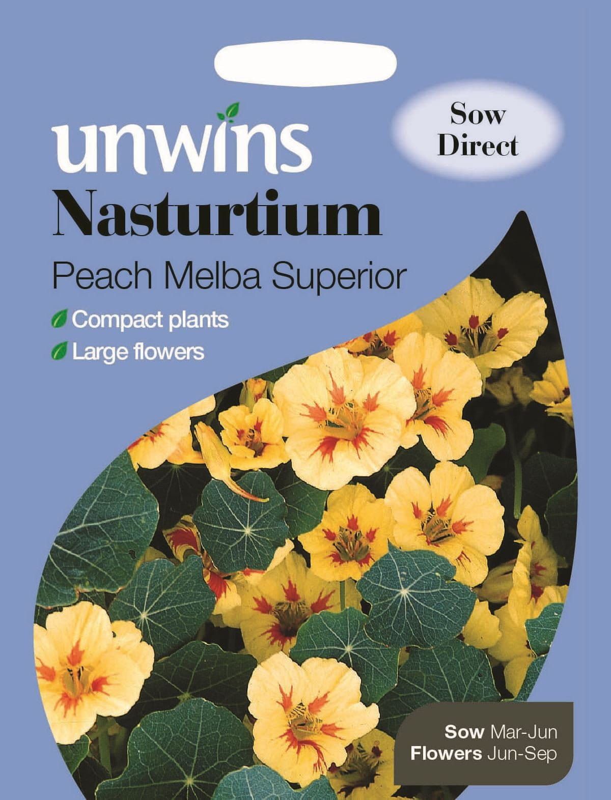 Unwins Nasturtium Peach Melba Superior 30 Seeds
