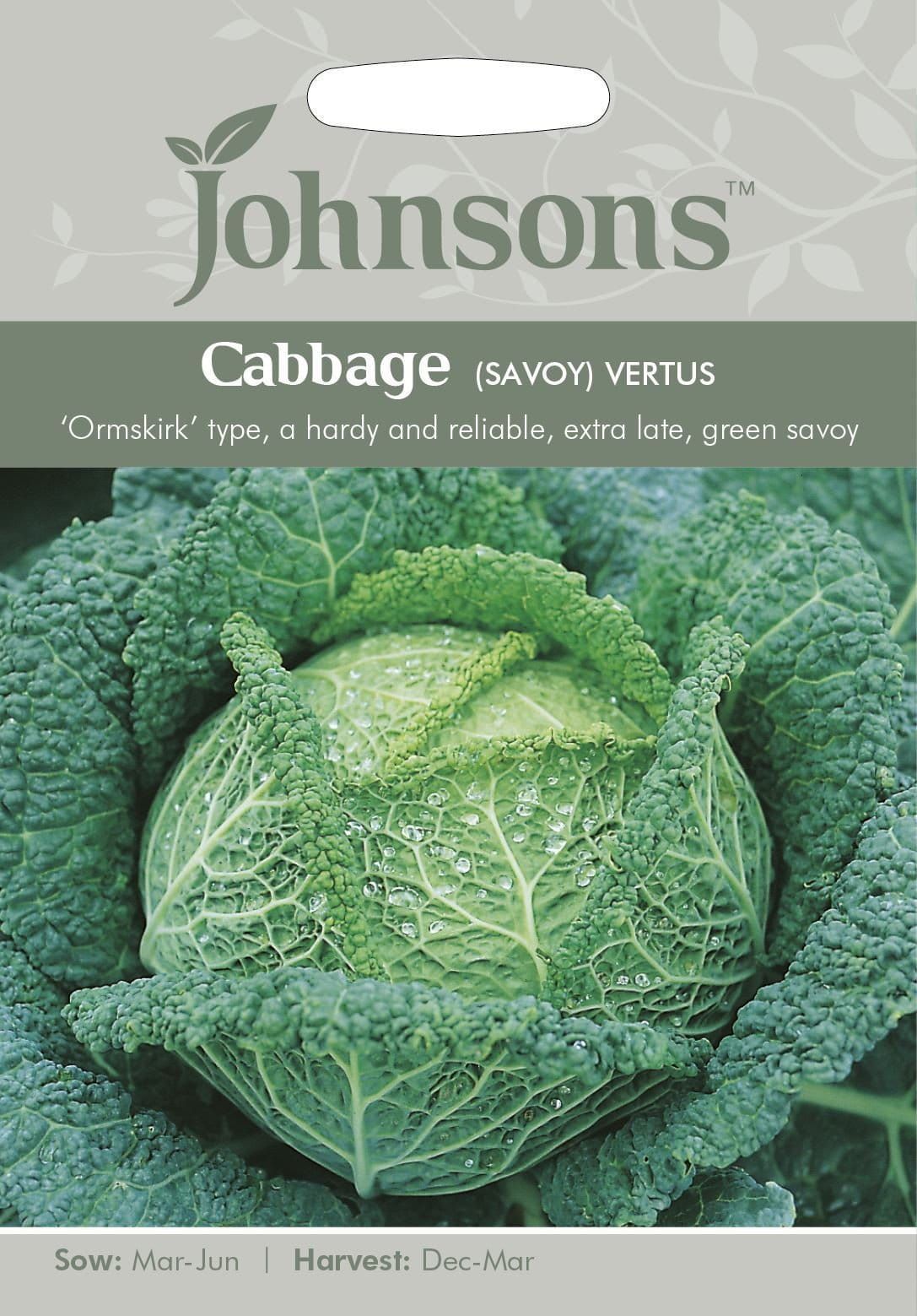Johnsons Savoy Cabbage Ormskirk 1 400 Seeds