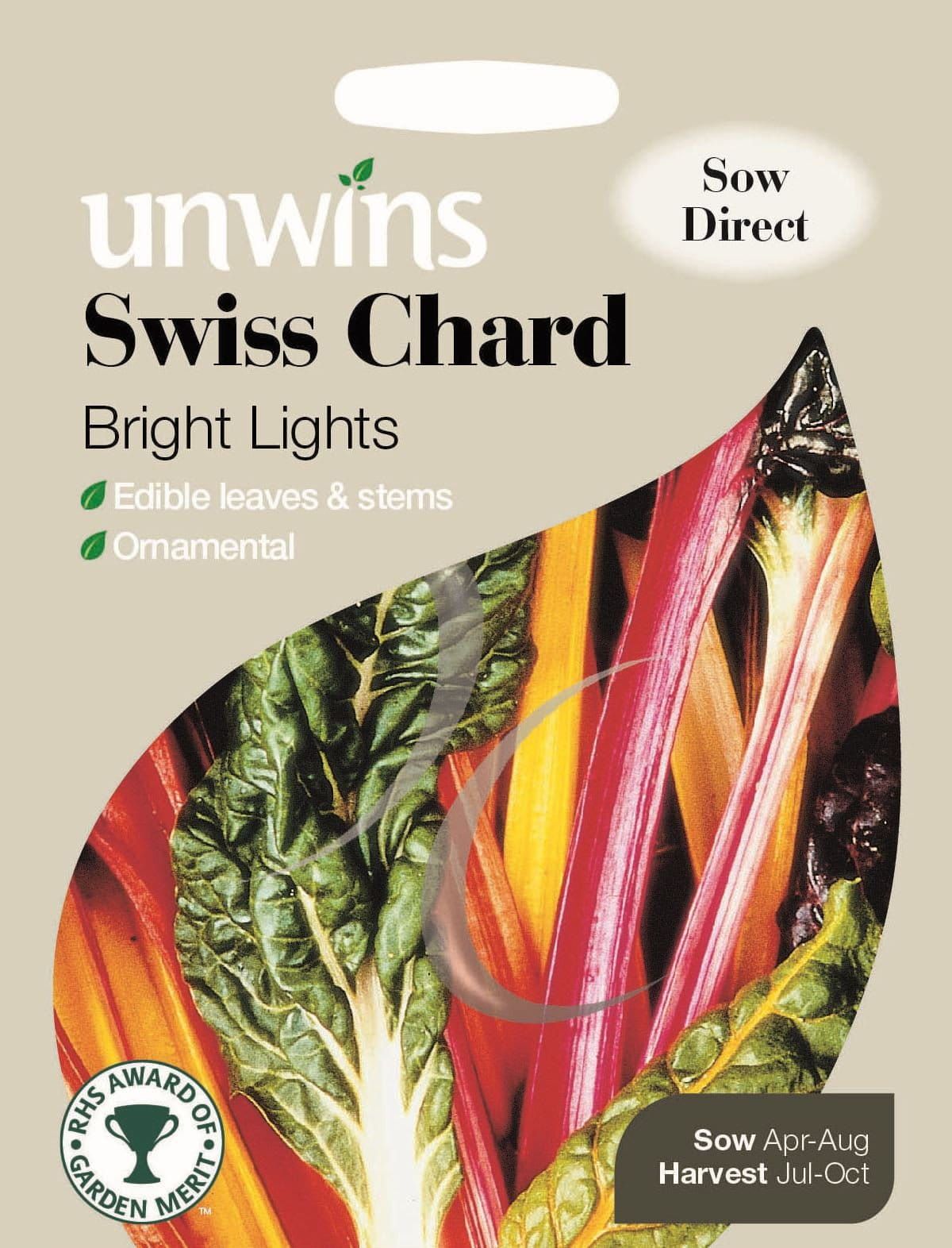Unwins Swiss Chard Bright Lights 60 Seeds