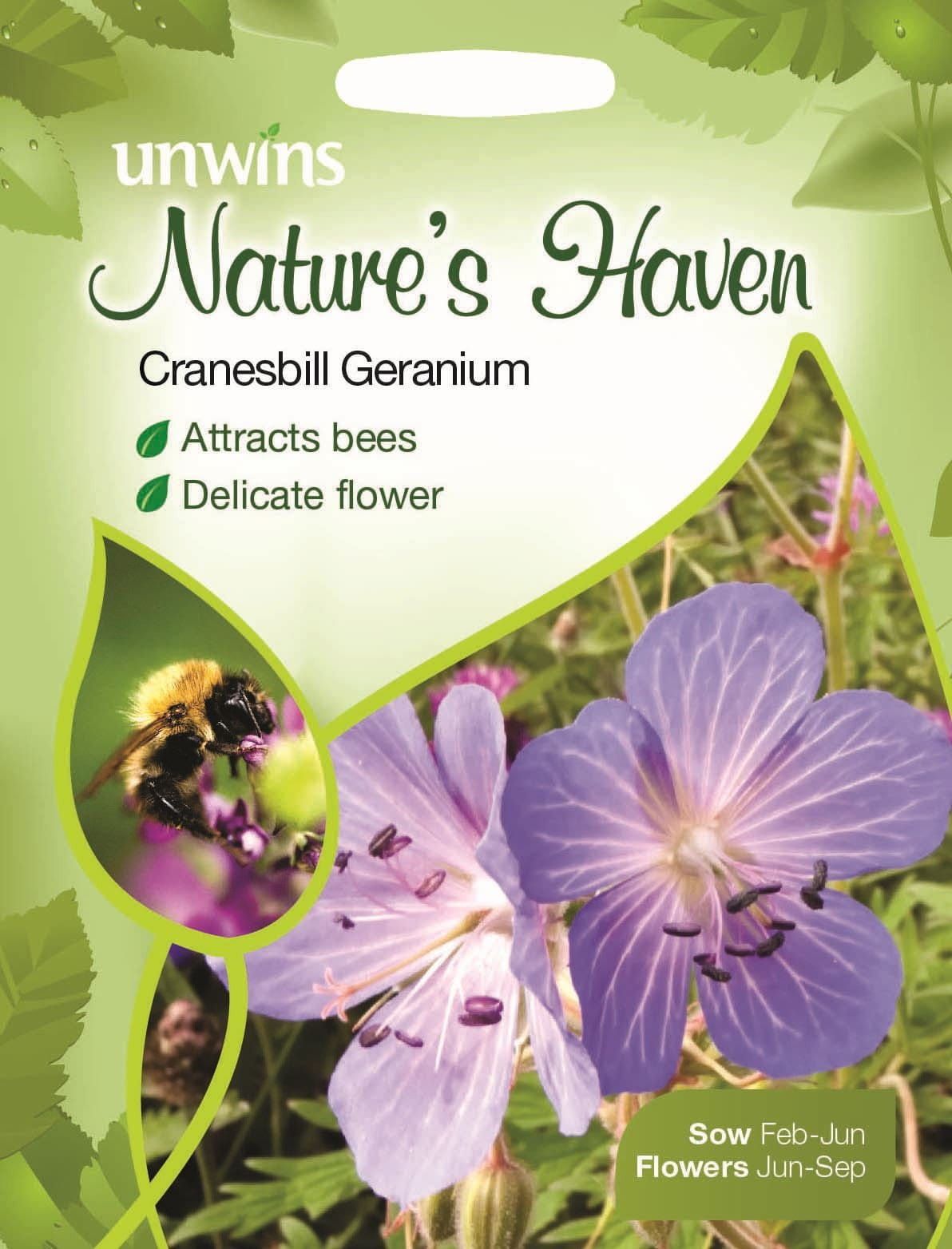 Unwins Nature's Haven Cranesbill Geranium 50 Seeds