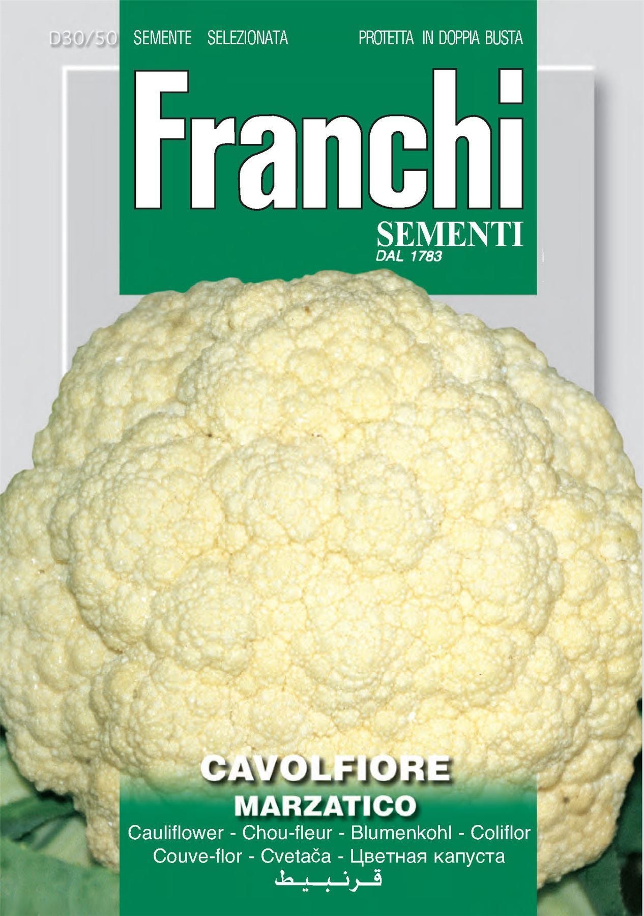 Franchi Seeds of Italy - DBO 30/50 - Cauliflower - Marzatico - Seeds