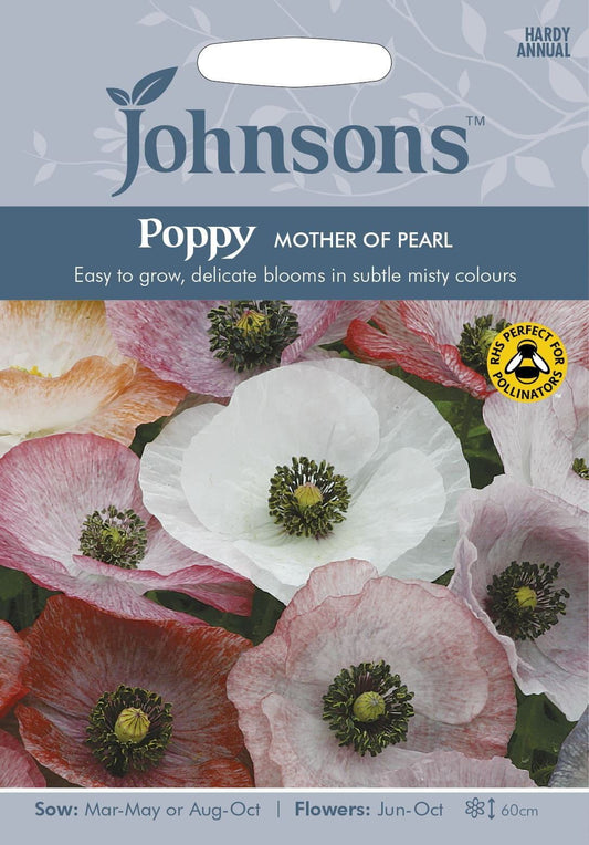 Johnsons Poppy Mother of Pearl 1000 Seeds