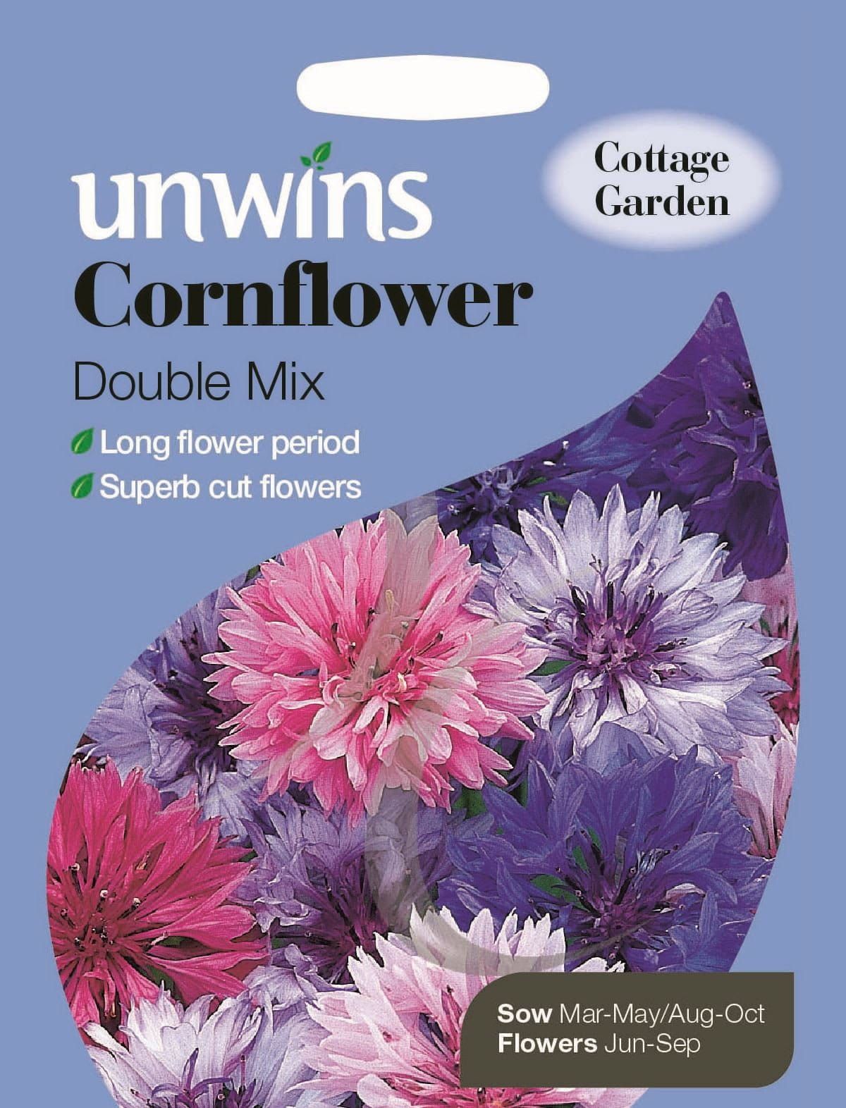 Unwins Cornflower Double Mix 300 Seeds