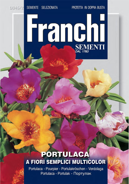Franchi Seeds of Italy - Flower - FDBF_ 345-2 - Portulaca - a Fiori Semplici - Seeds