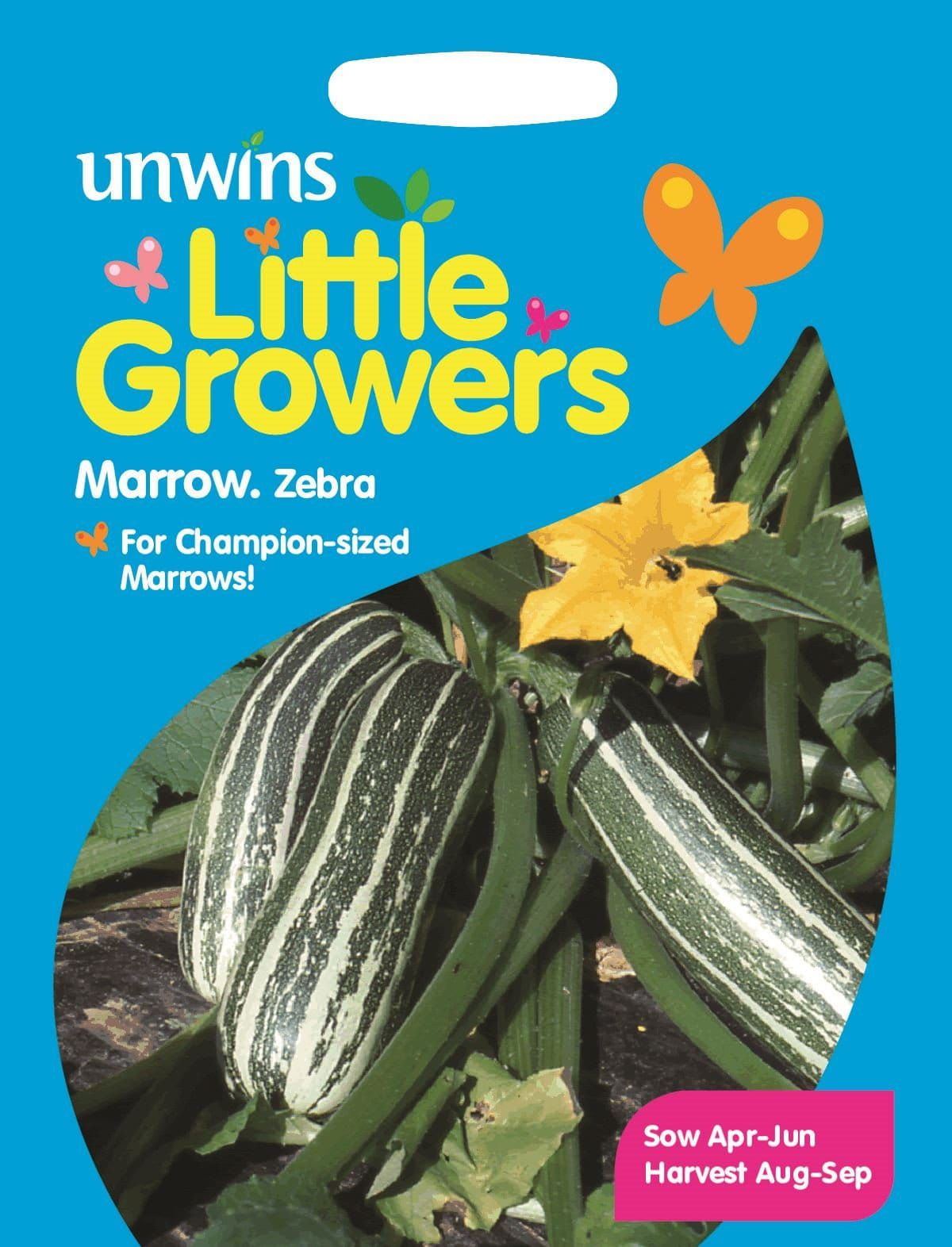 Unwins Little Growers Marrow Zebra 8 Seeds
