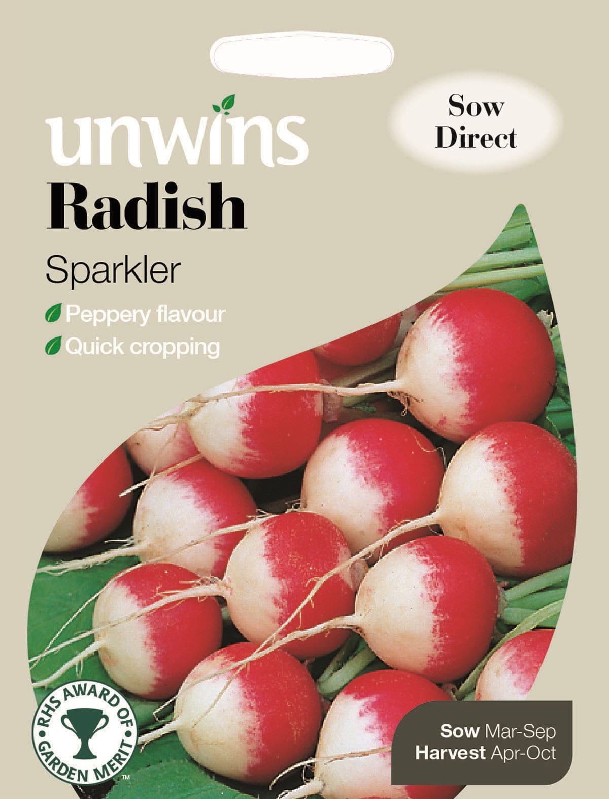 Unwins Radish Sparkler 800 Seeds