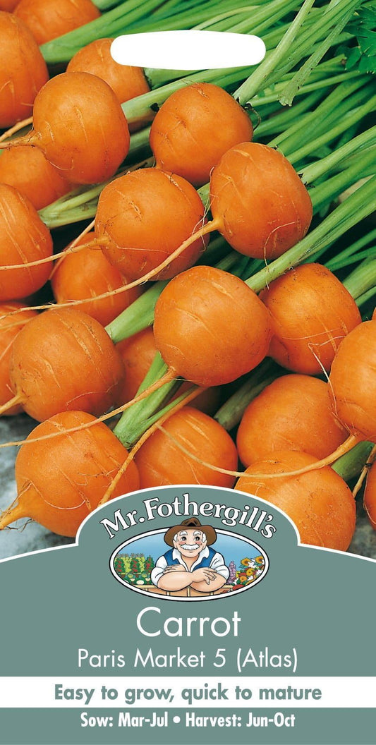 Mr Fothergills Carrot Paris Market 5 Atlas 2000 Seeds