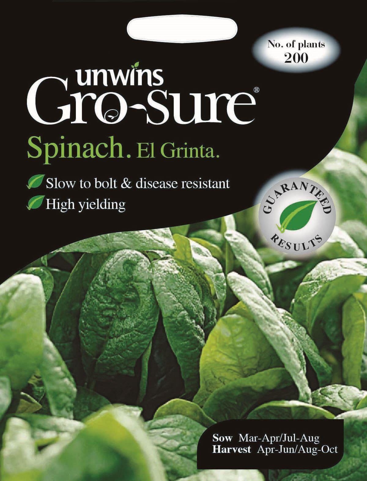 Unwins Spinach El Grinta F1 200 Seeds