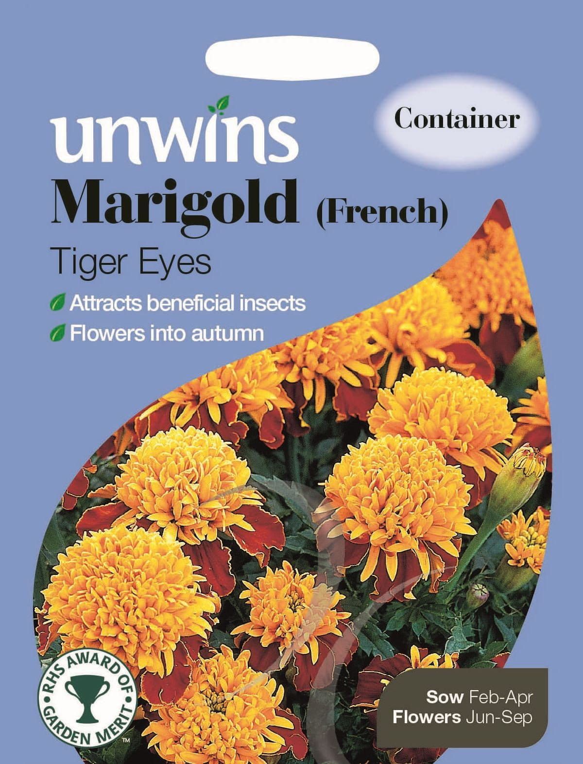Unwins Marigold French Tiger Eyes 150 Seeds