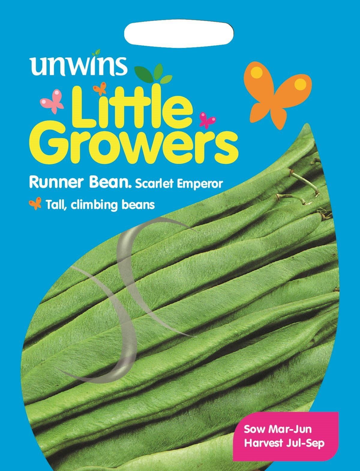 Unwins Little Growers Runner Bean Scarlet Emperor 12 Seeds