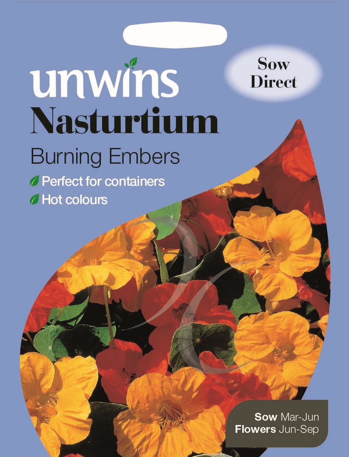 Unwins Nasturtium Burning Embers 40 Seeds