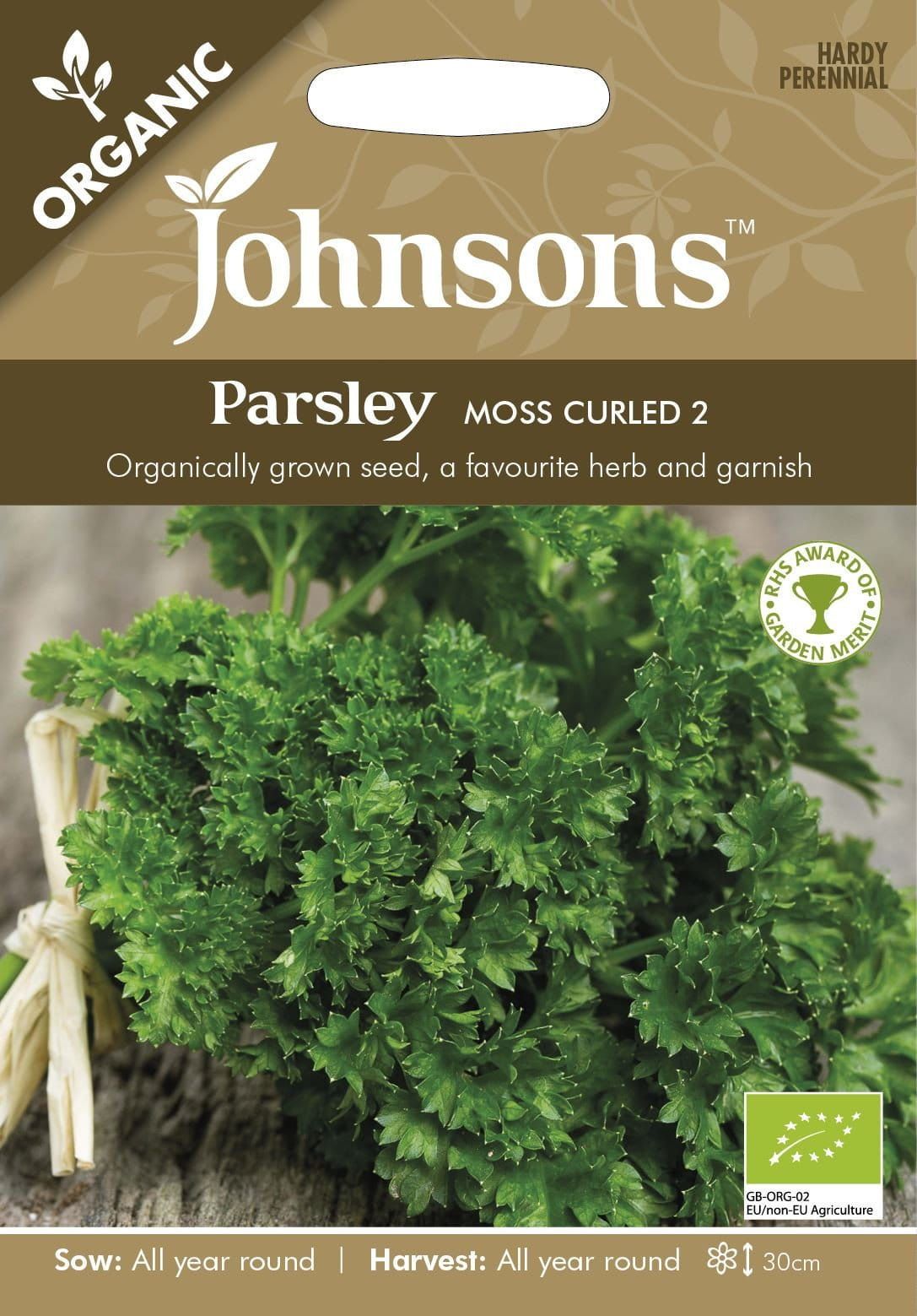 Johnsons Organic Herb Parsley Moss Curled 2 500 Seeds