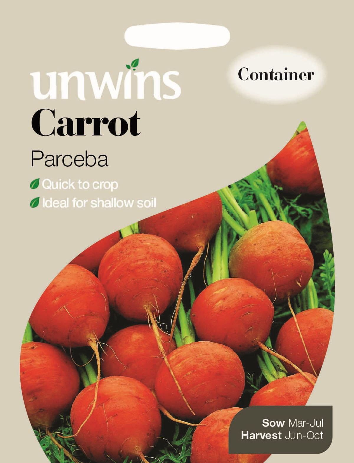 Unwins Carrot Parceba 350 Seeds