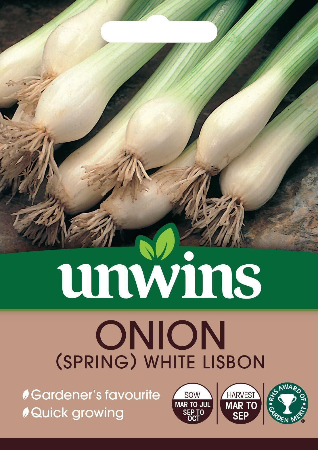 Unwins Onion Spring White Lisbon 500 Seeds