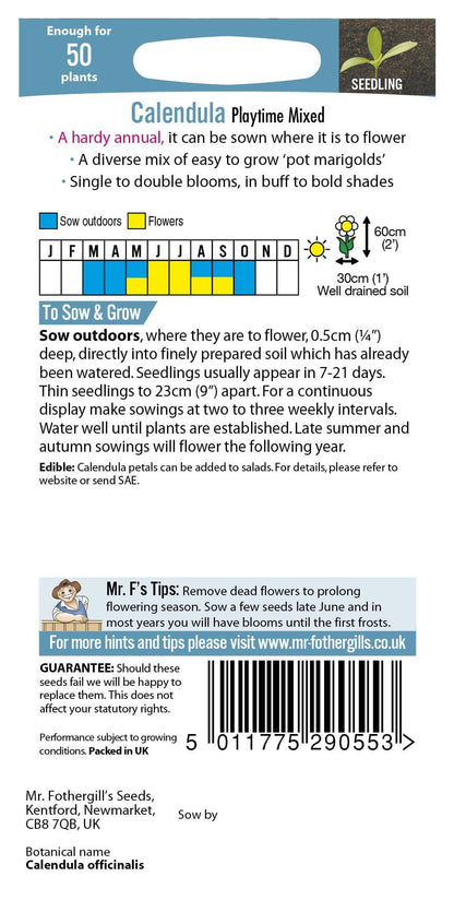 Mr Fothergills Calendula Playtime Mix 50 Seeds