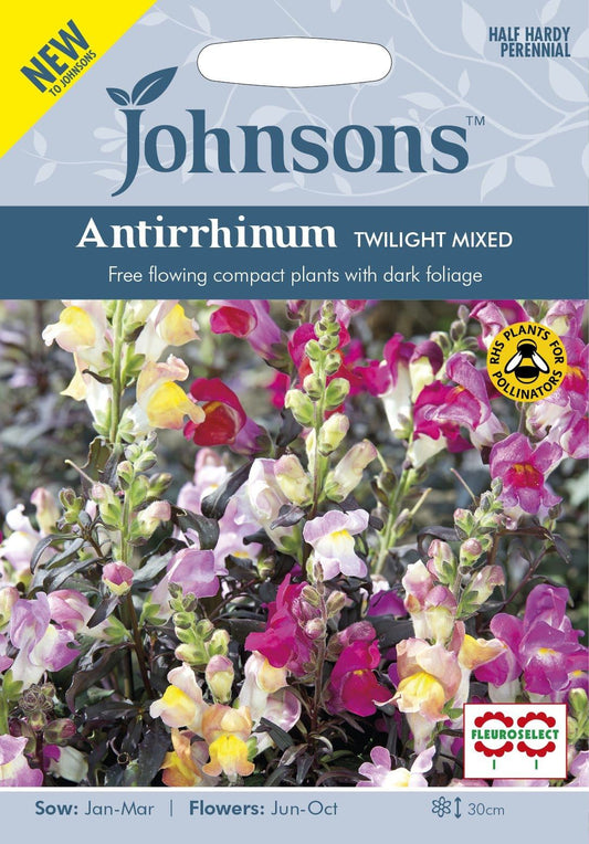 Johnsons Seeds Antirrhinum Twilight Mix 750 Seeds
