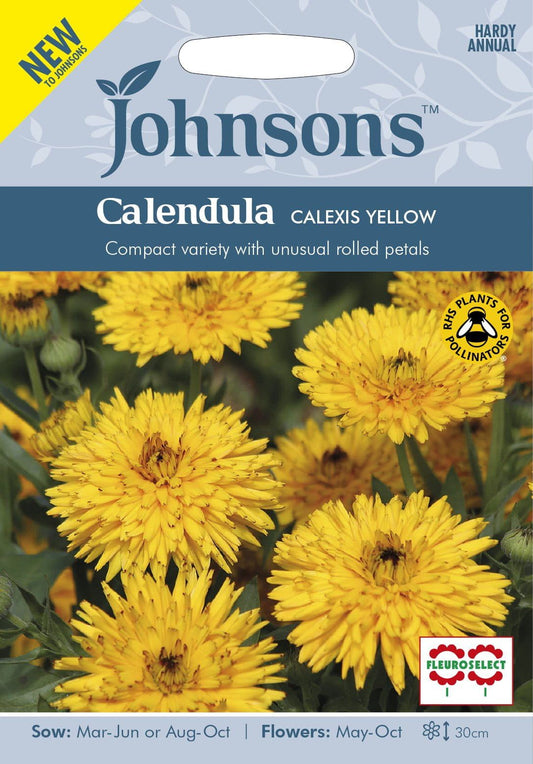 Johnsons Seeds Calendula Calexis Yellow 50 Seeds