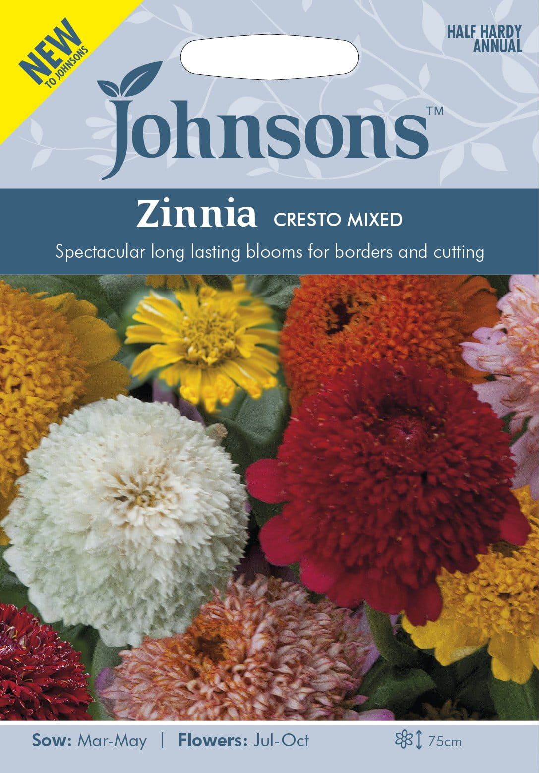 Johnsons Seeds Zinnia Cresto Mix 30 Seeds