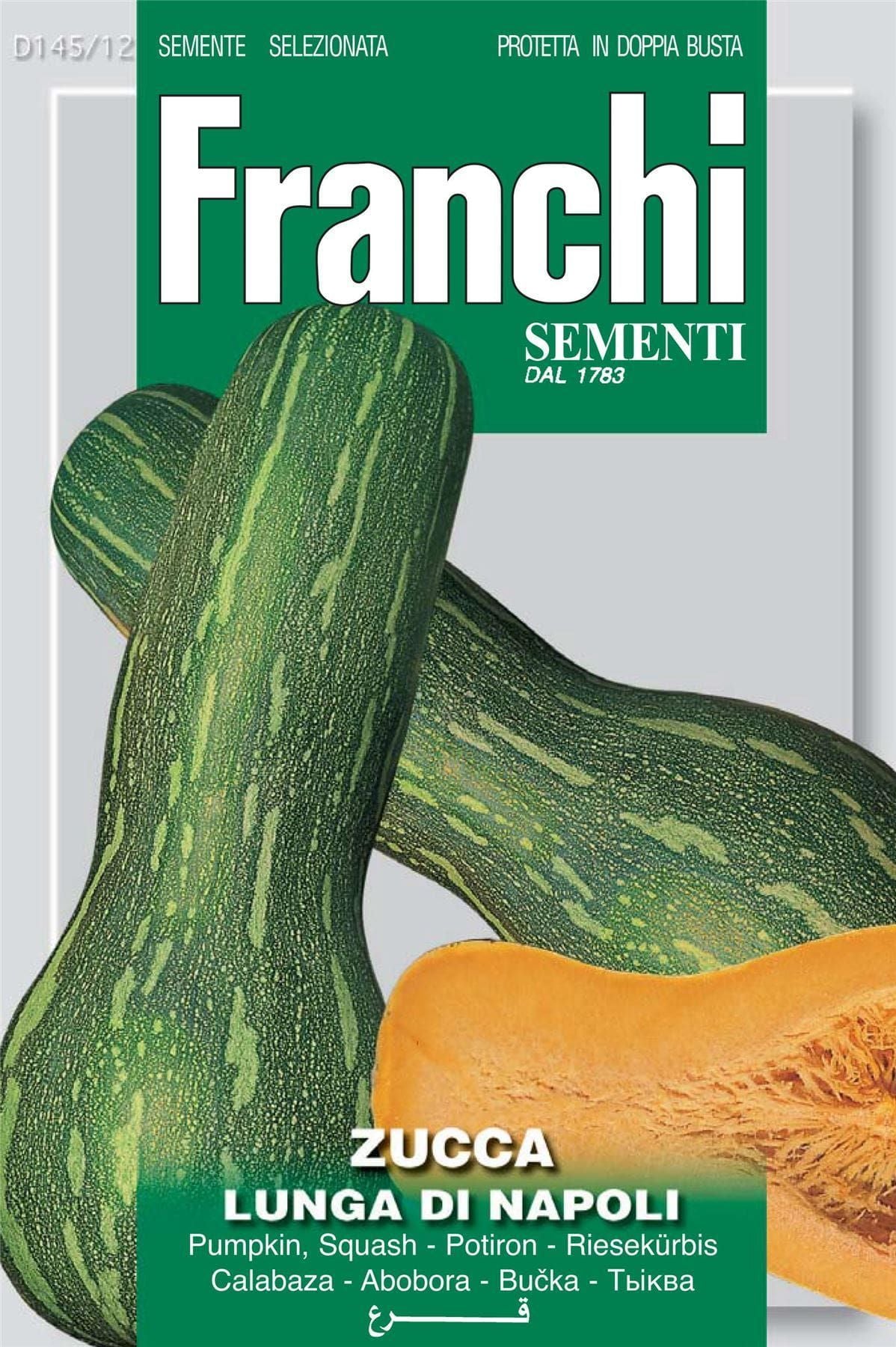 Franchi Seeds of Italy - DBO 145/12 - Pumpkin - Lunga Cilindrica Napoli - Seeds