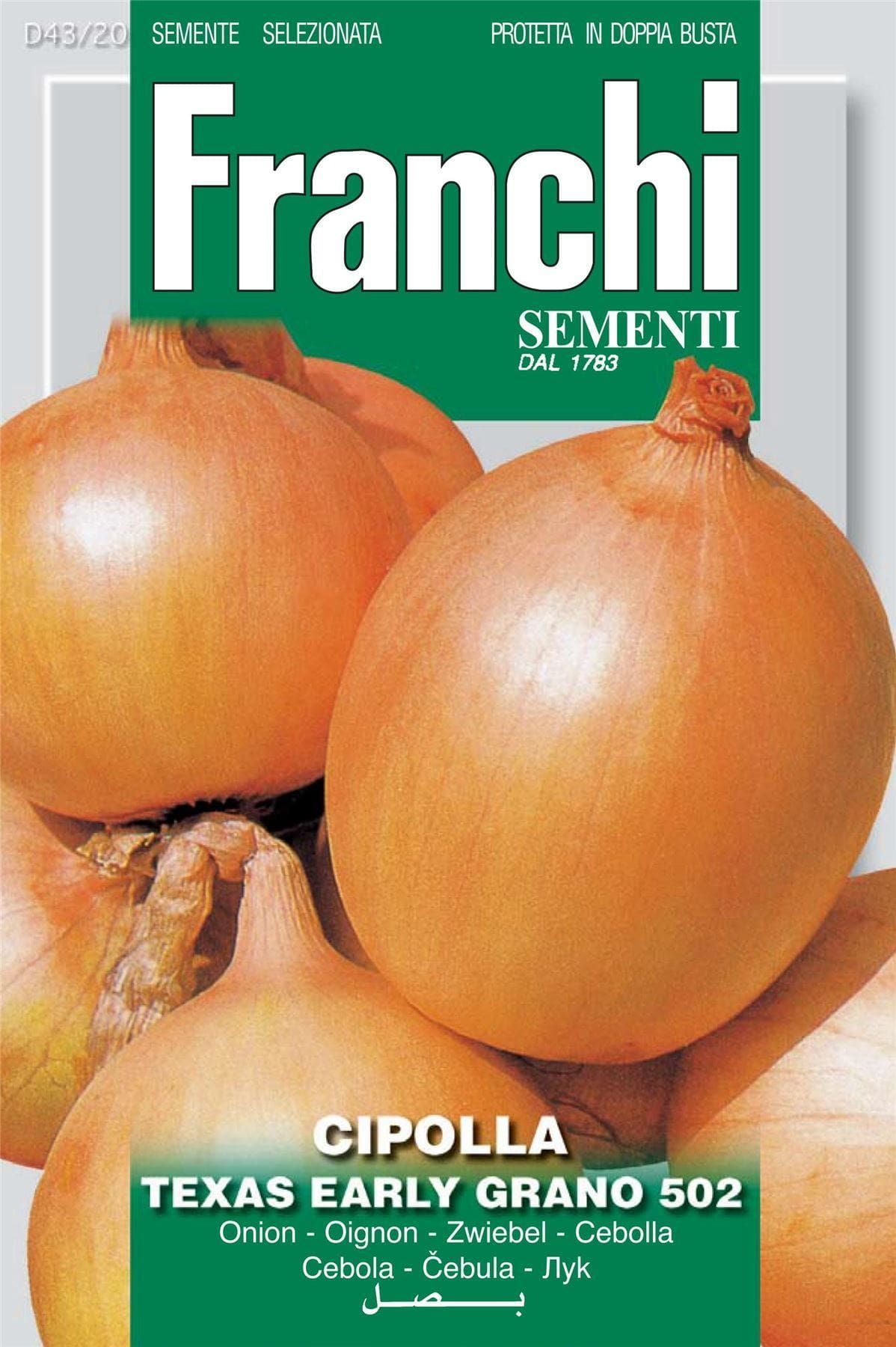 Franchi Seeds of Italy Onion Texas Early Grano 502 - Seeds