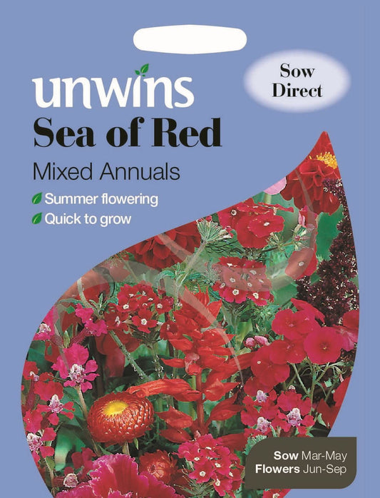 Unwins Sea of Red Mixed Annuals 1g Seeds