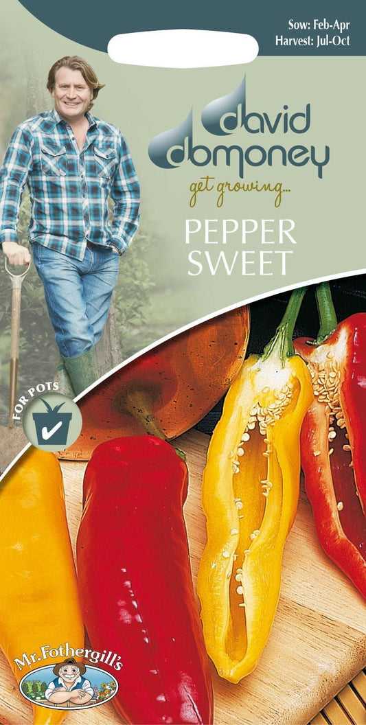 Mr Fothergills - David Domoney - Vegetable - Pepper Sweet - Corno di toro Mixed - 50 Seeds