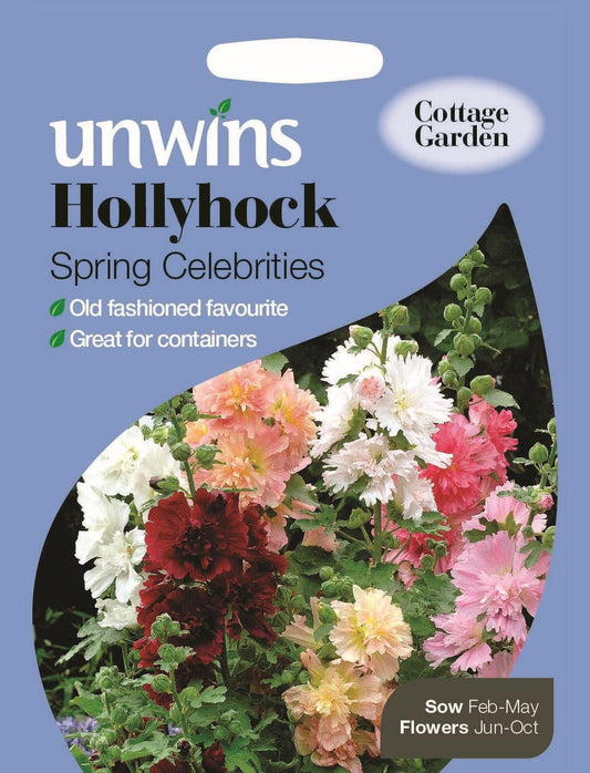 Unwins Hollyhock Spring Celebrities 15 Seeds