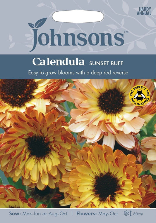 Johnsons Calendula Sunset Buff 75 Seeds