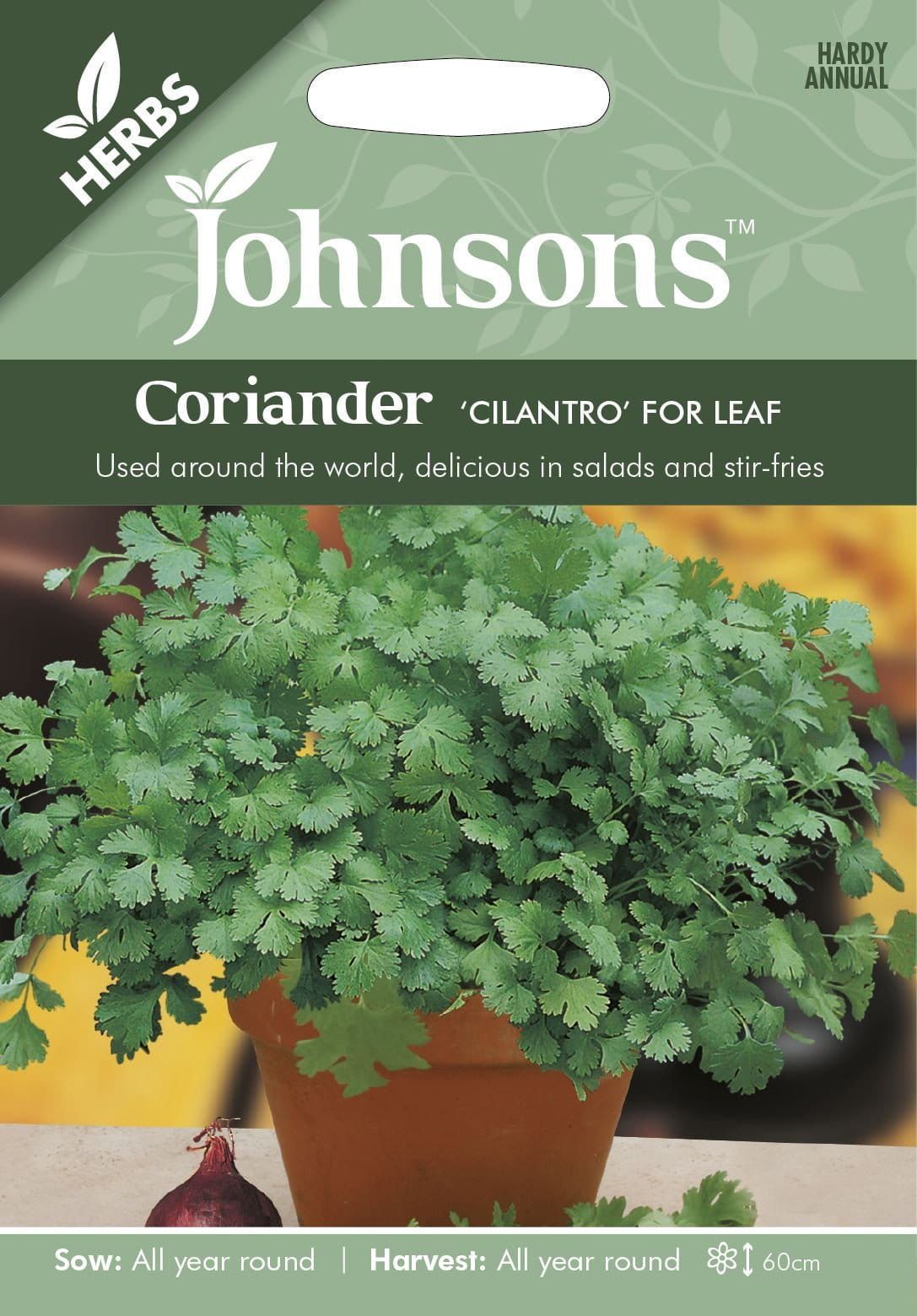 Johnsons Herb Coriander Cilantro for Leaf 150 Seeds