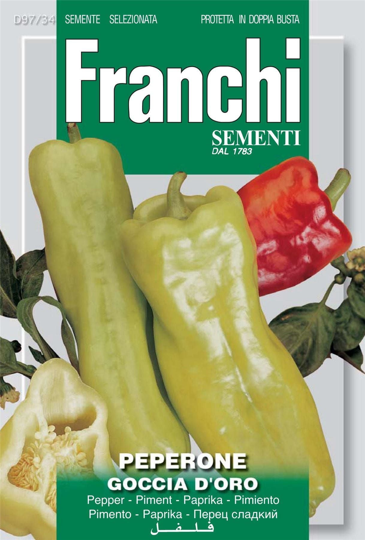 Franchi Seeds of Italy - DBO 97/34 - Pepper - Goccia D'Oro - Seeds