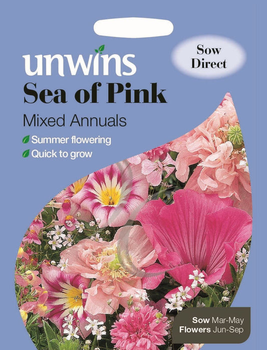 Unwins Sea of Pink Mixed Annuals 1g Seeds