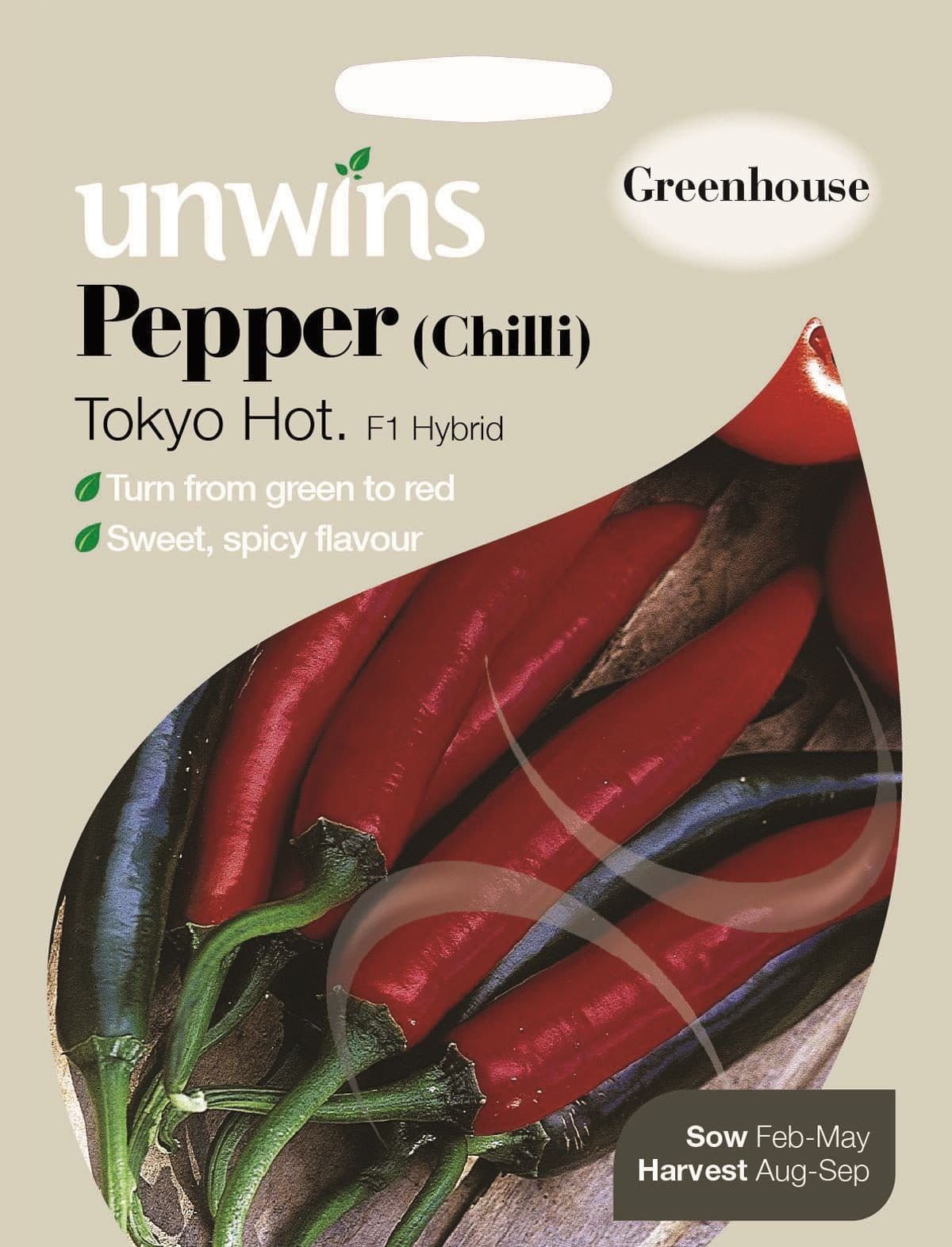 Unwins Pepper (Chilli) Tokyo Hot F1 8 Seeds