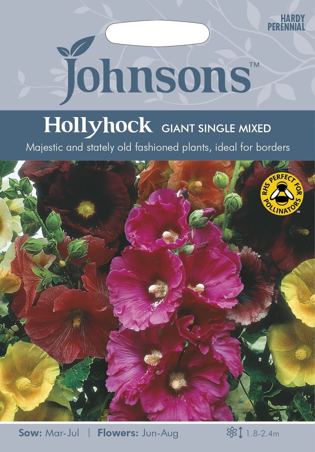 Johnsons Hollyhock Giant Single Mixed 50 Seeds