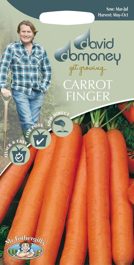 Mr Fothergills - David Domoney - Vegetable - Carrot Finger - Nantes 5 -2000 Seeds