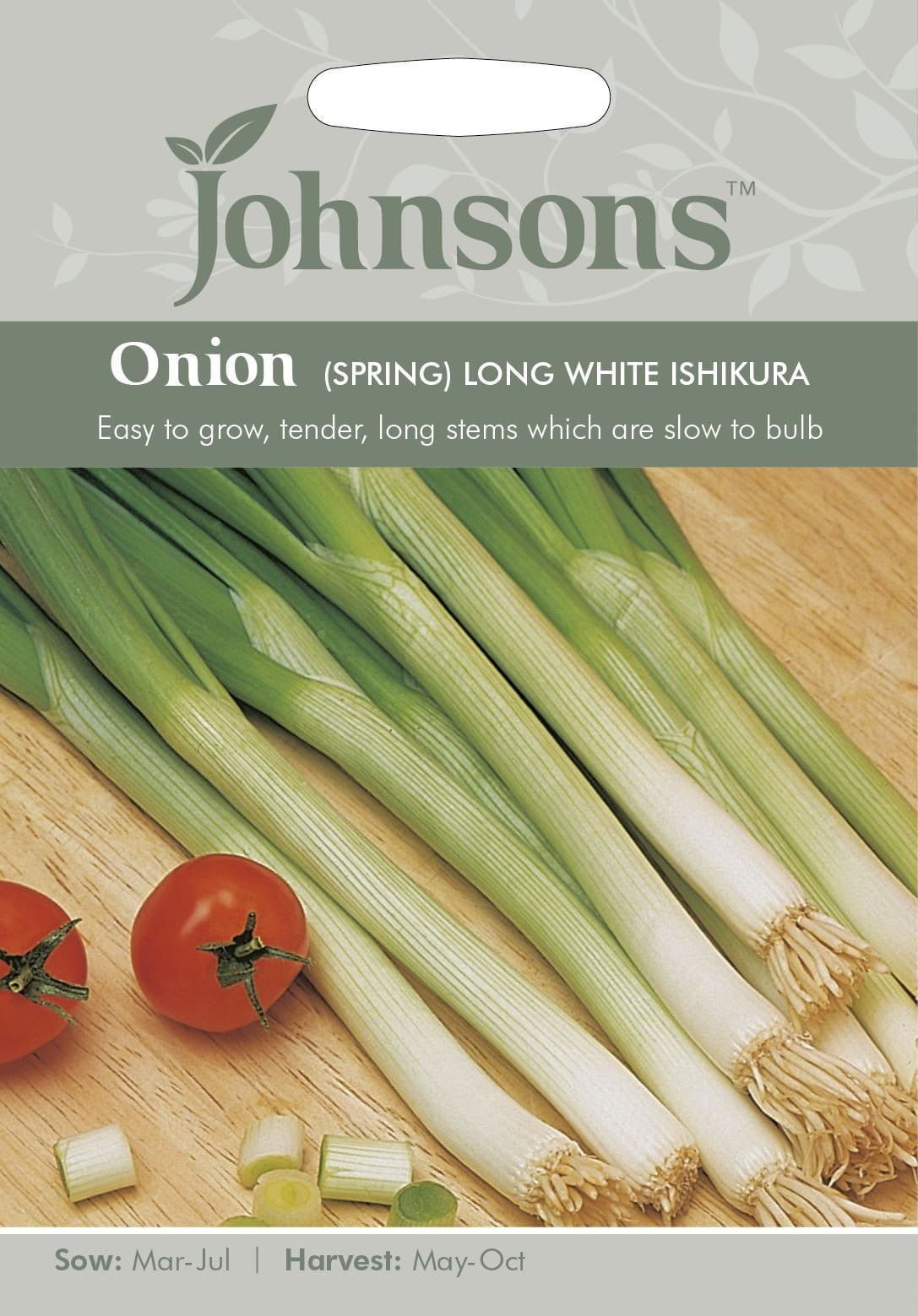 Johnsons Spring Onion Long White Ishikura 375 Seeds