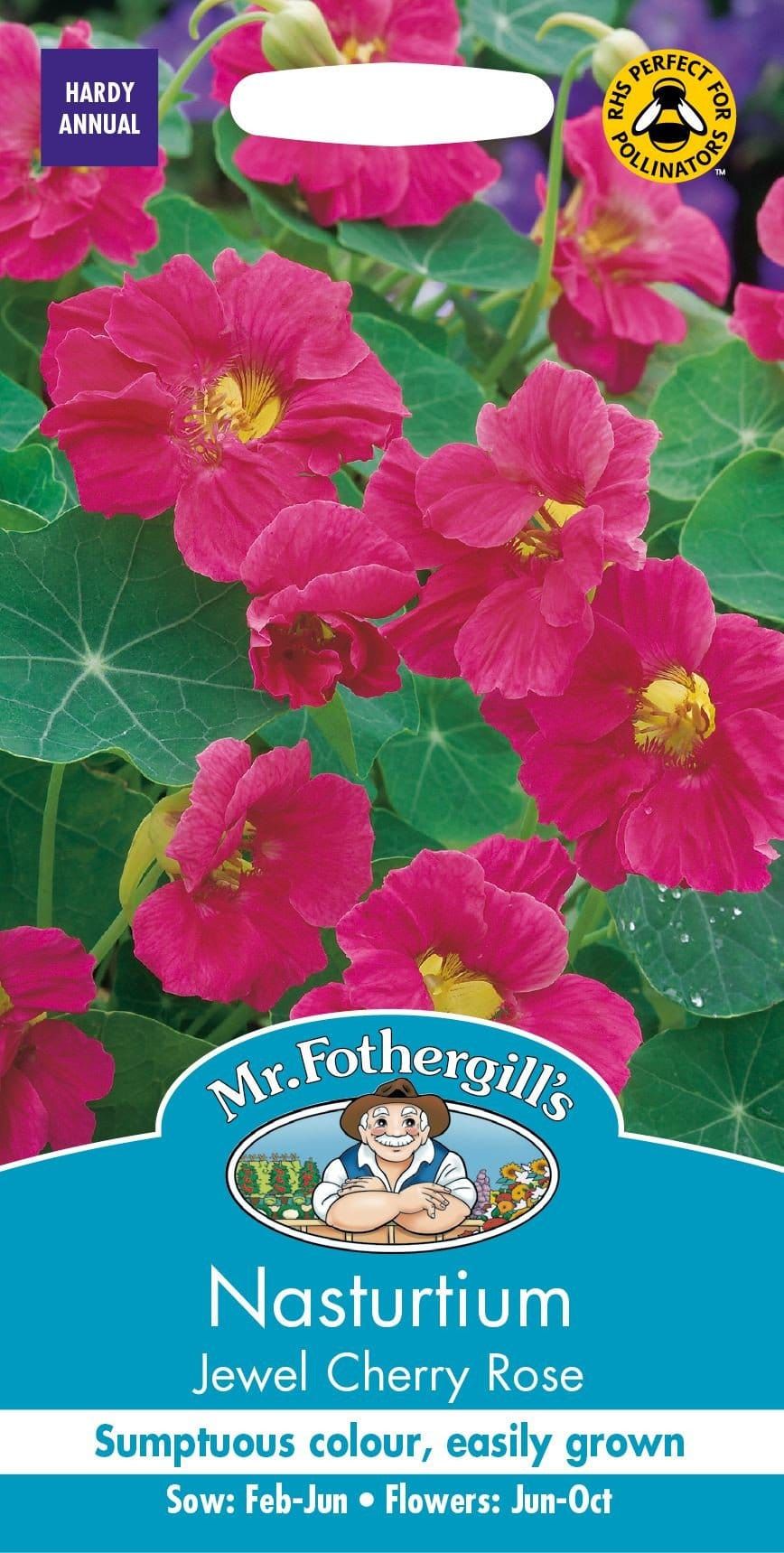 Mr Fothergills Nasturtium Jewel Cherry Rose 25 Seeds
