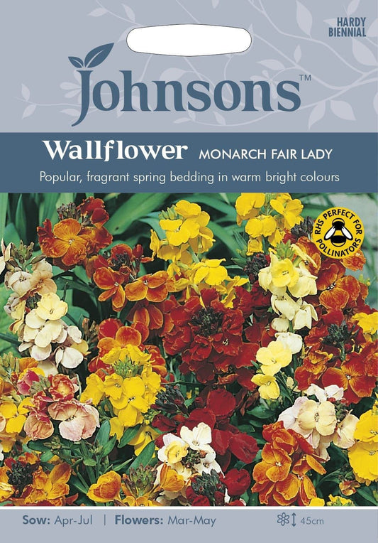 Johnsons Wallflower Monarch Fair Lady 500 Seeds