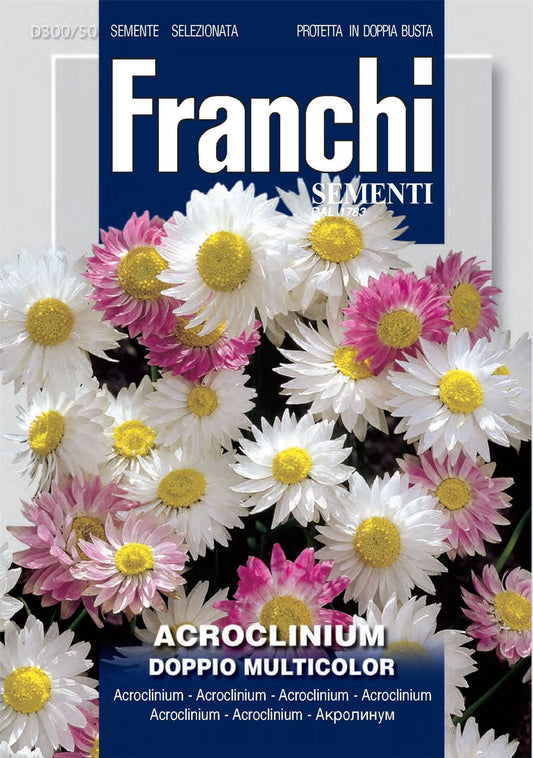 Franchi Seeds of Italy - Flower - FDBF_ 300-50 - Acroclinium - Double Mix - Seeds