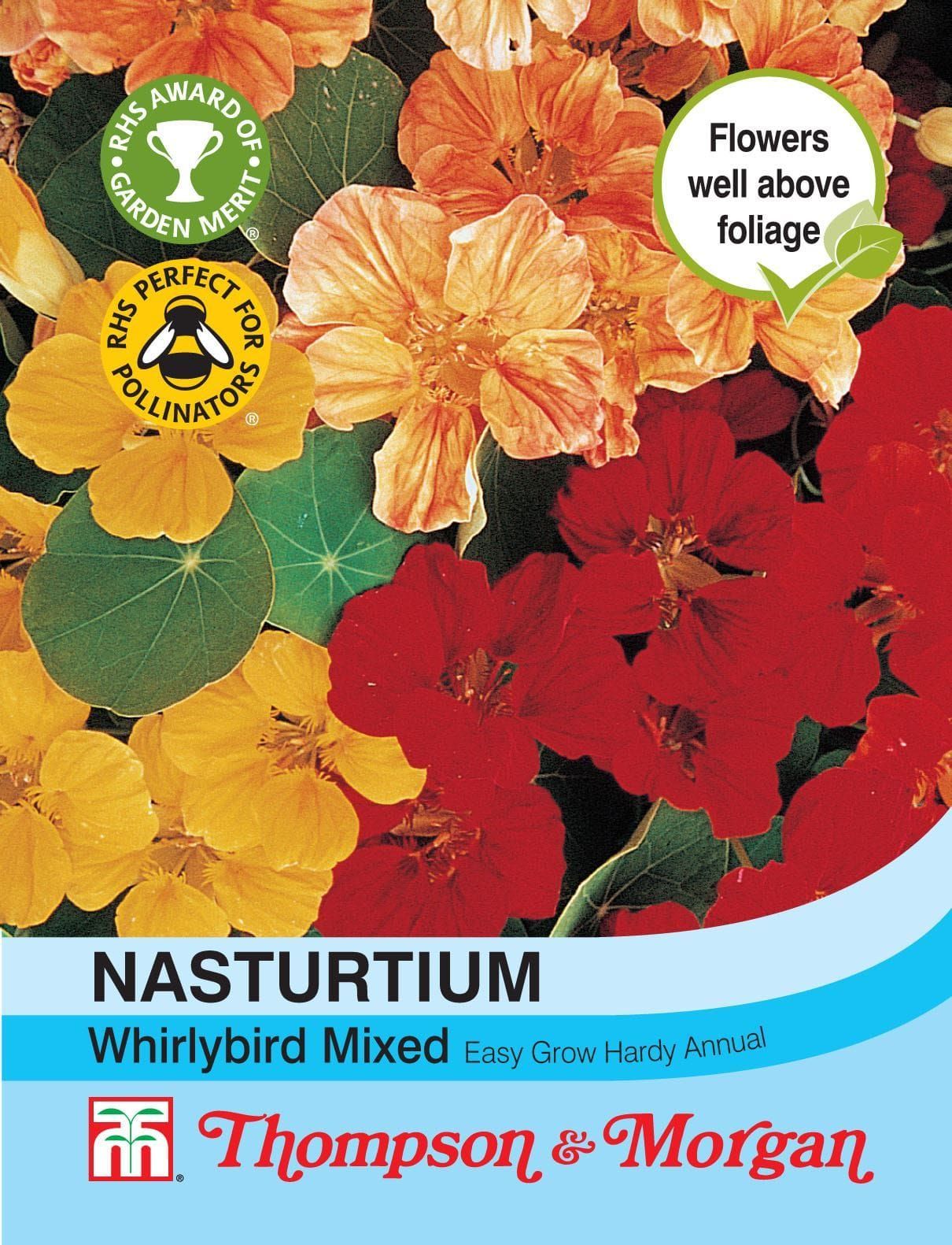 Thompson & Morgan Nasturtium Whirlybird Mixed 25 Seed